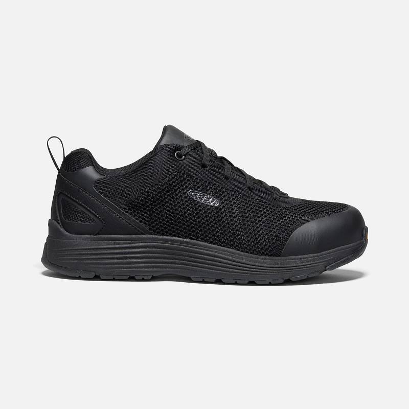 Keen Sparta Aluminum Toe Sicherheitsschuhe Herren DE-47830 Black/Black - Keen Herrenschuhe Schwarz